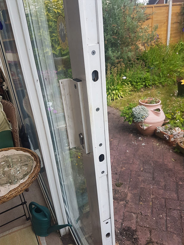 photograph of upvc door lock repair work in southampton uk